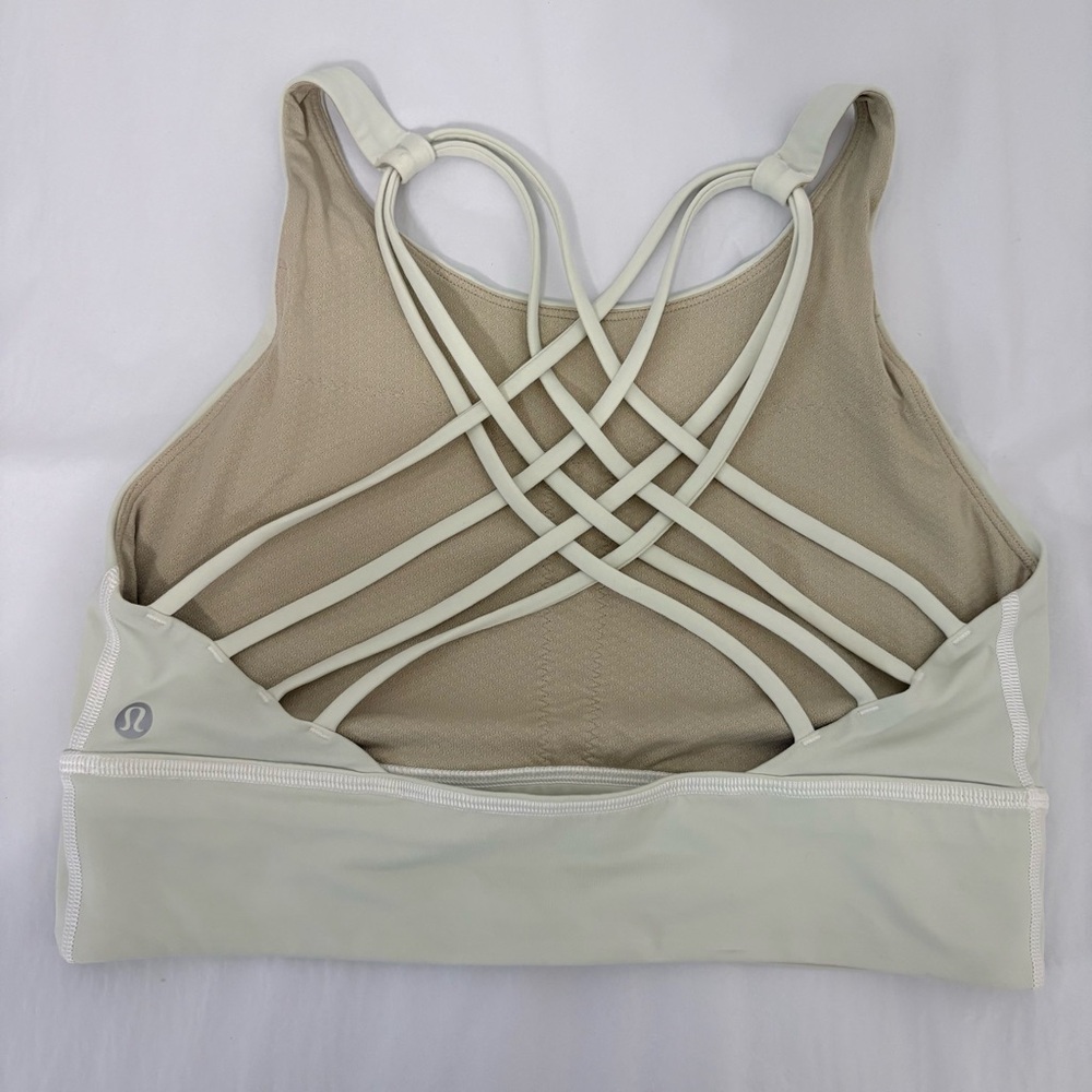 Lululemon | Free To Be High-Neck Longline Bra | Sz 10 A/B Cup | Pale Green | EUC - Picture 3 of 4